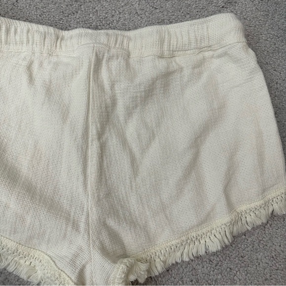 Ban-Jara Cotton Fringe Elastic Tie Off White Shorts size M - Picture 6 of 7